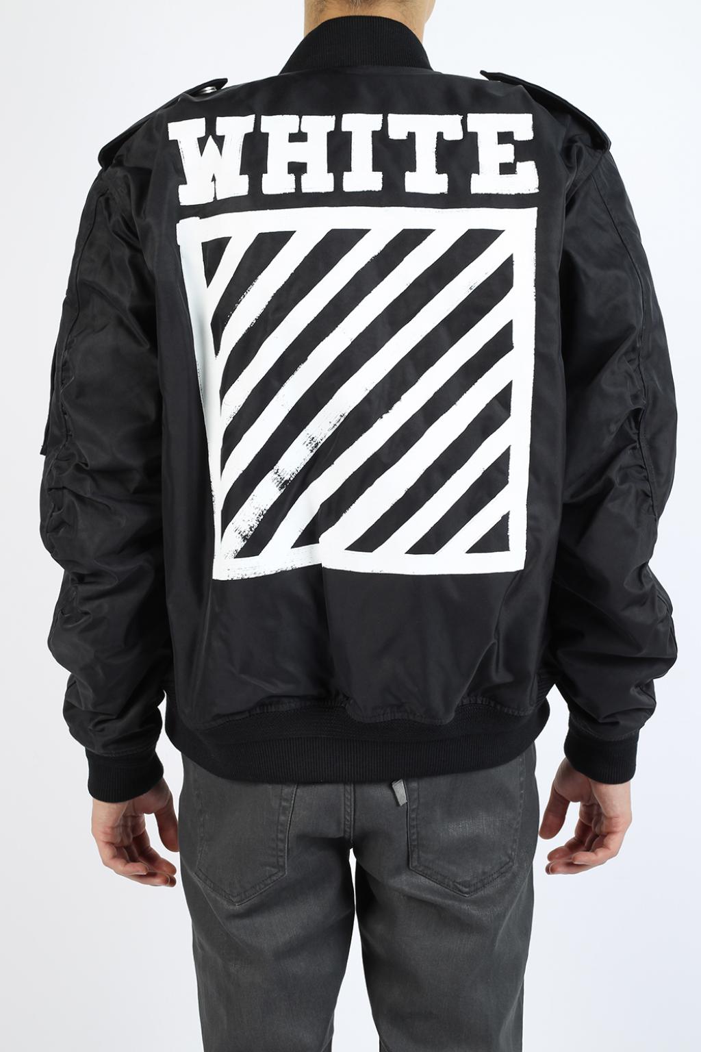 off white black bomber jacket